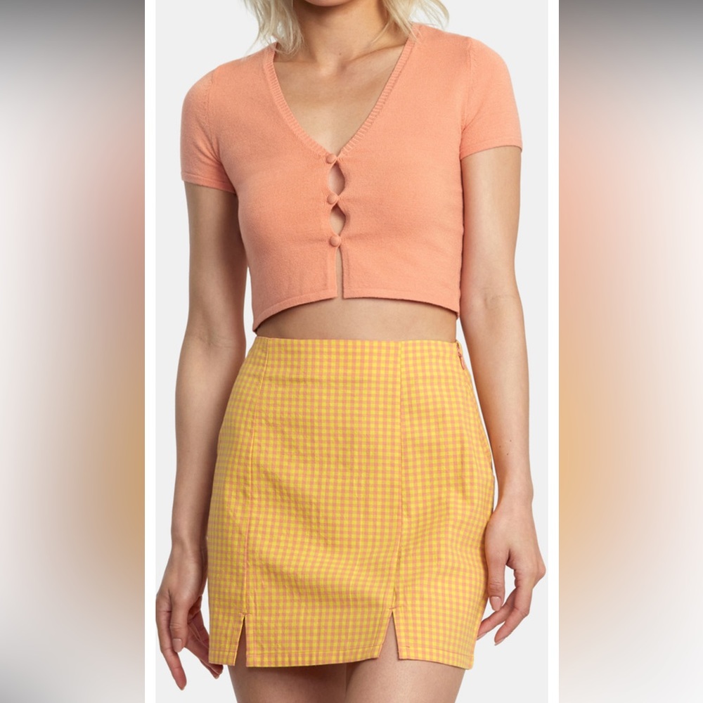 RVCA Brightside Yellow Mini Skirt‎ Size M
